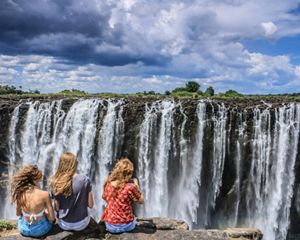 one of the world's Seven Natural Wonders. Carved into the border between Zimbabwe and Zambia in Africa.