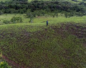 Rolling, open hillsides of Manacacias, Colombia.