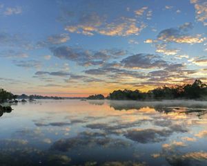 Sunrise over Zambia's Kafue River.